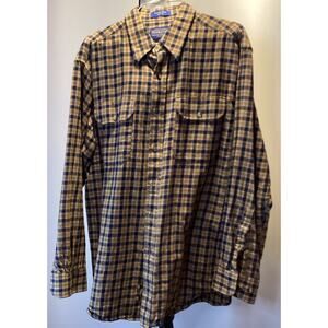 PENDLETON Men's Long-Sleeve Plaid Cotton/Wool Blend "Pioneer Shirt" Sz L